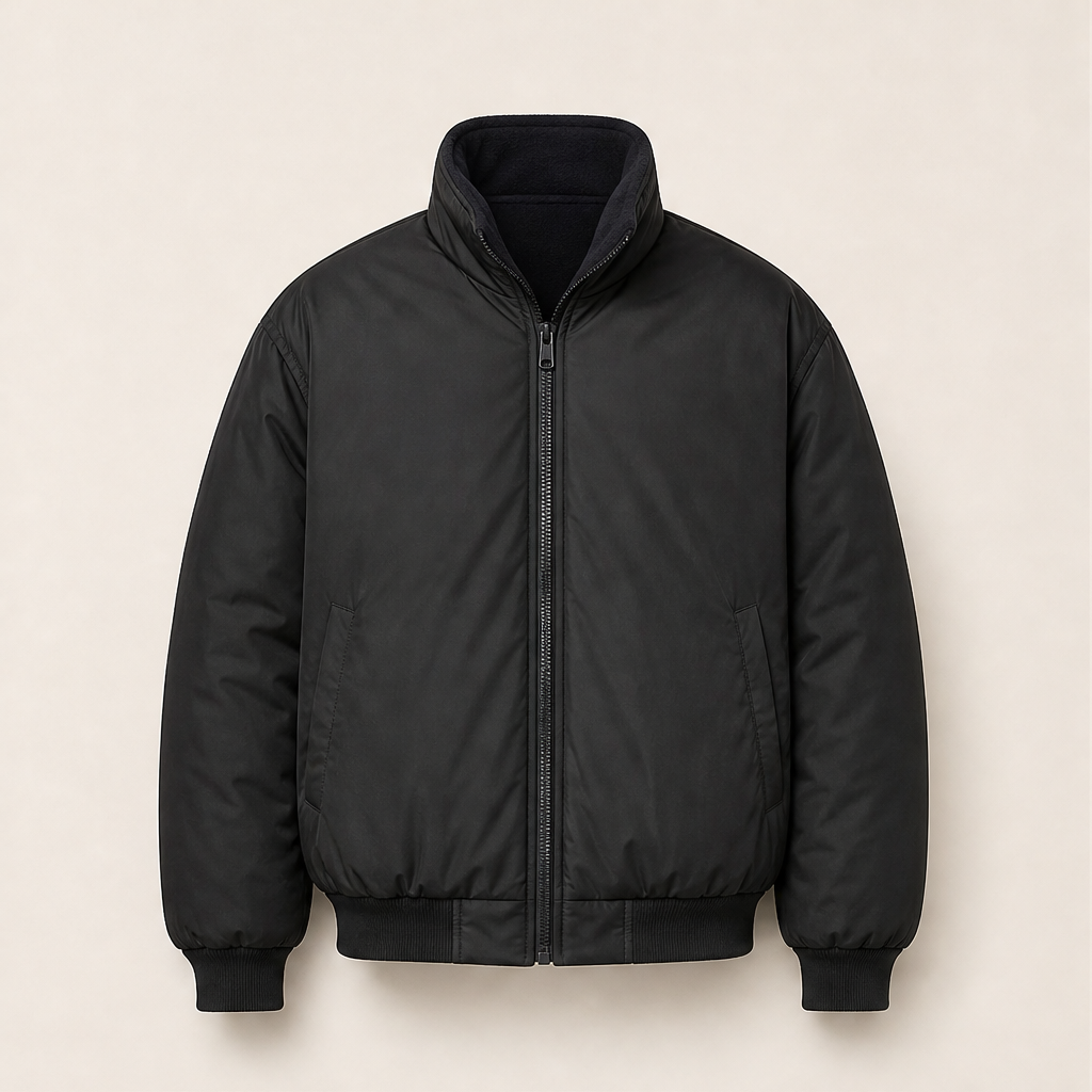 Varoneo – Bomber Reversibile Collo a Imbuto Black