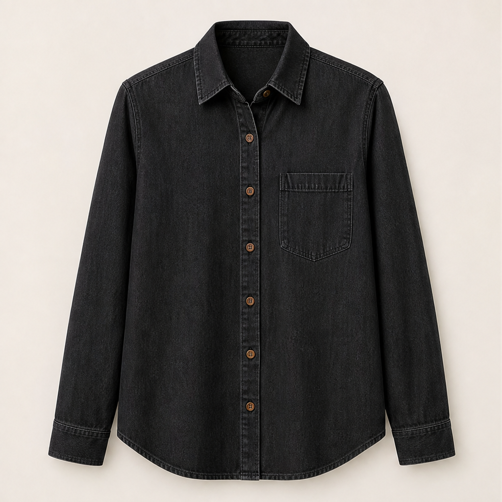 Denara – Camicia in Denim Leggero Black