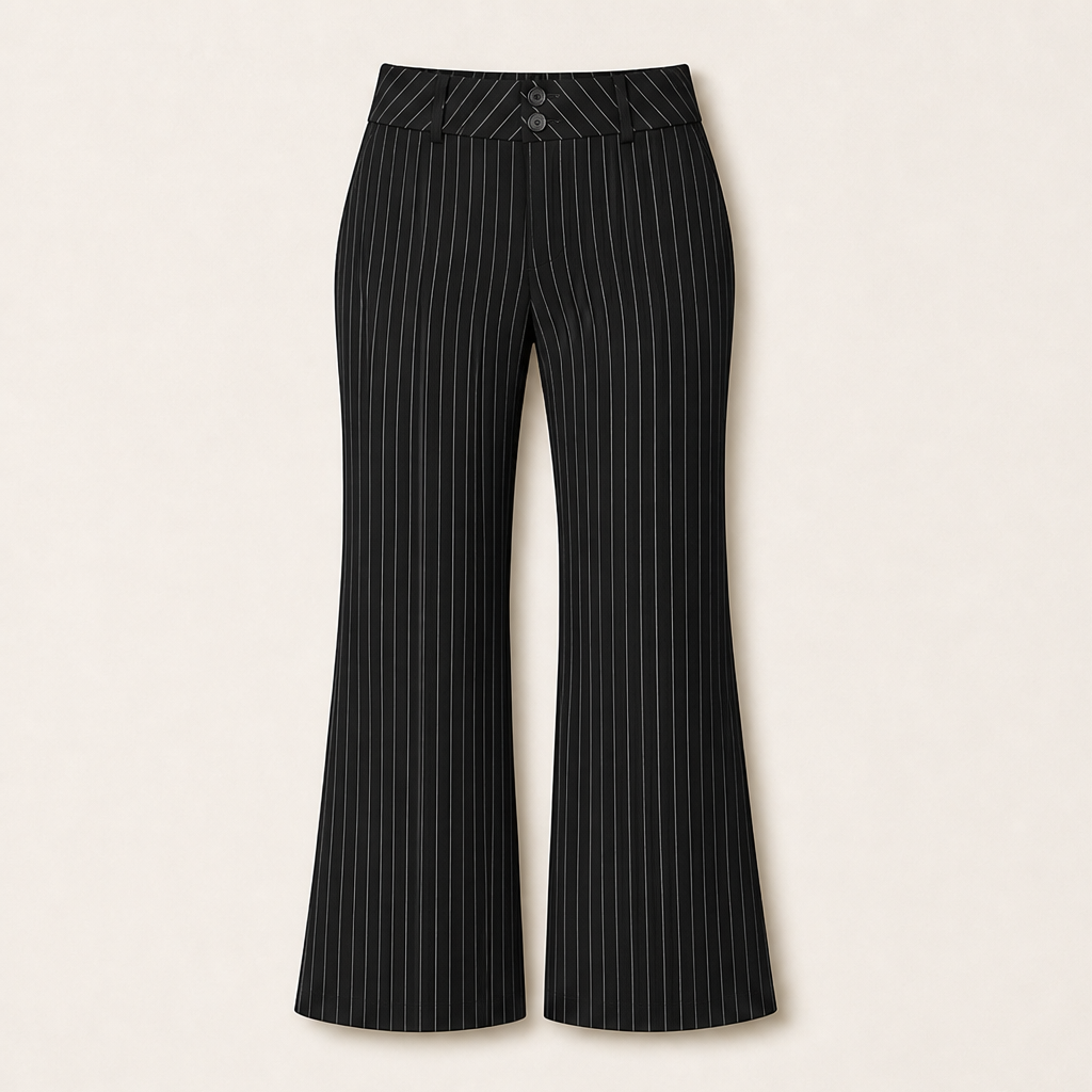 Velarno – Pantaloni a Righe Svasati Black