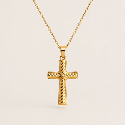 Voralia – Collana Pendente Croce Intrecciata Gold
