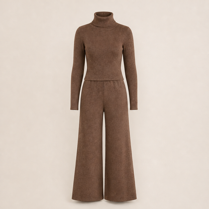 Varnesca – Completo Dolcevita e Pantaloni Larghi Brown