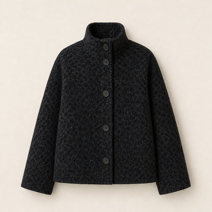 Velmara – Cappotto Corto Effetto Leopardo Black
