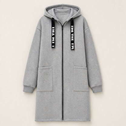 Novaris – Felpa Lunga con Cappuccio Oversize Grey