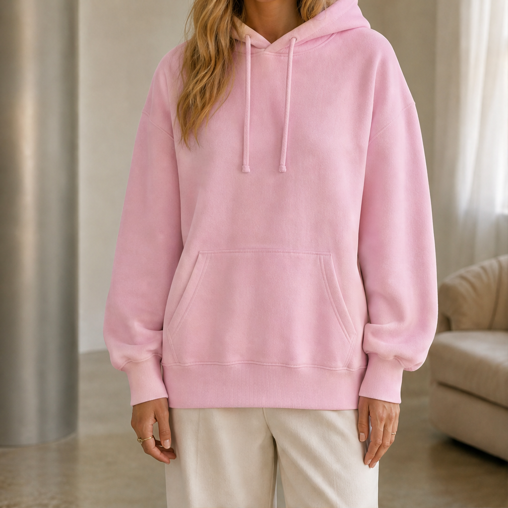 Morvale – Felpa Oversize con Cappuccio Pink