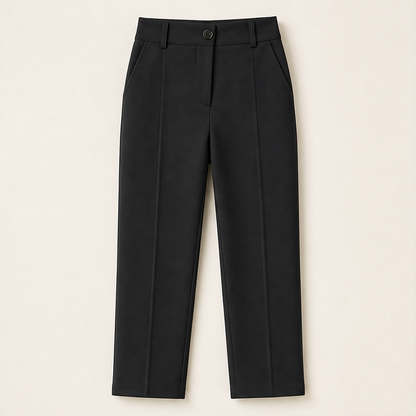 Vallenza – Pantaloni Cropped Sartoriali a Vita Alta Black