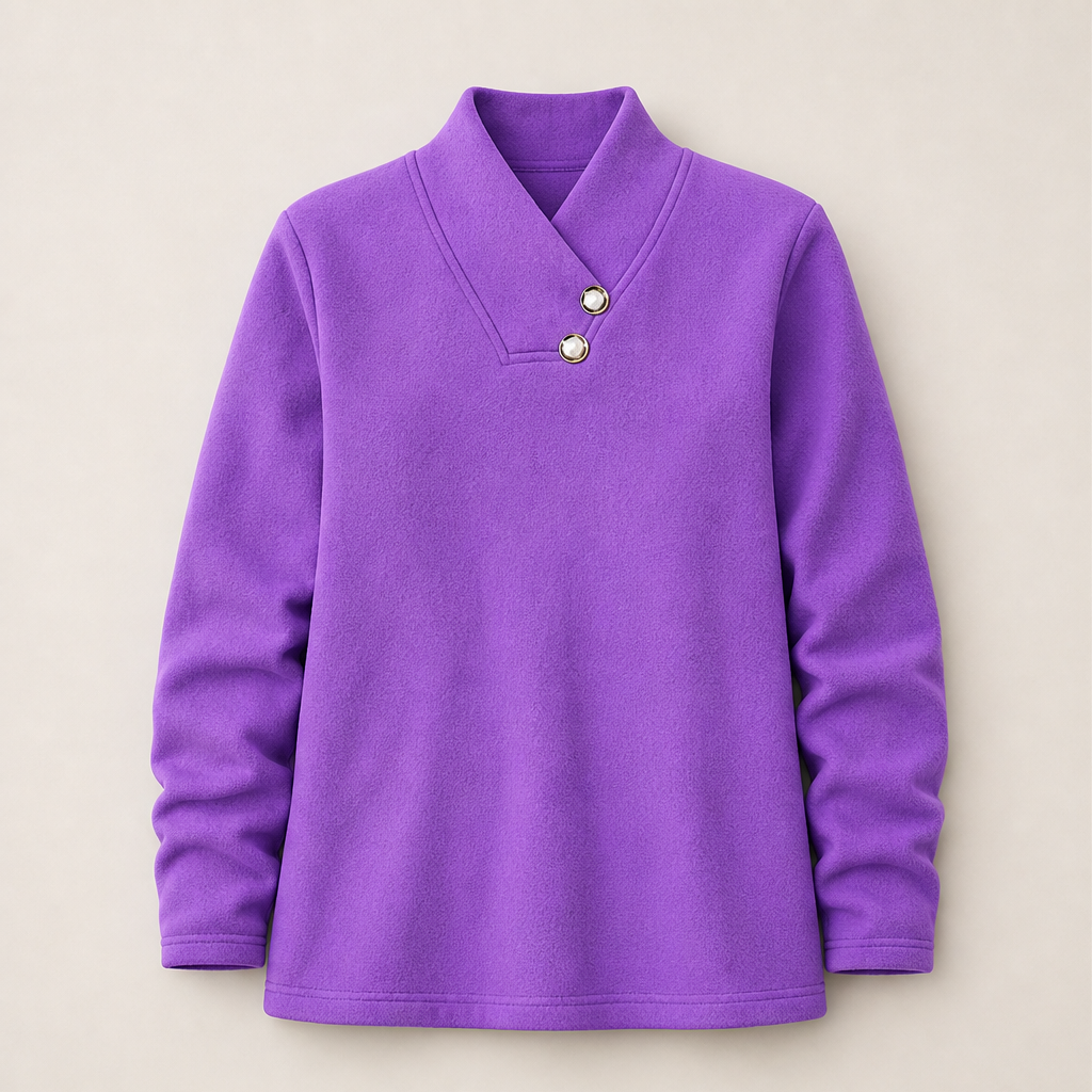 Bonya – Maglia Scollo a V con Bottoni Purple