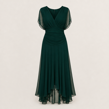 Verilume – Abito Lungo Drappeggiato da Sera Emerald Green