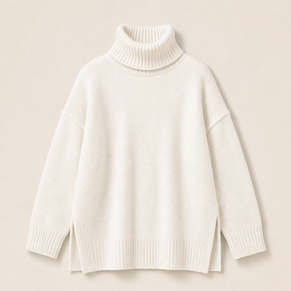 Morvelle – Maglione Oversize a Collo Alto Beige