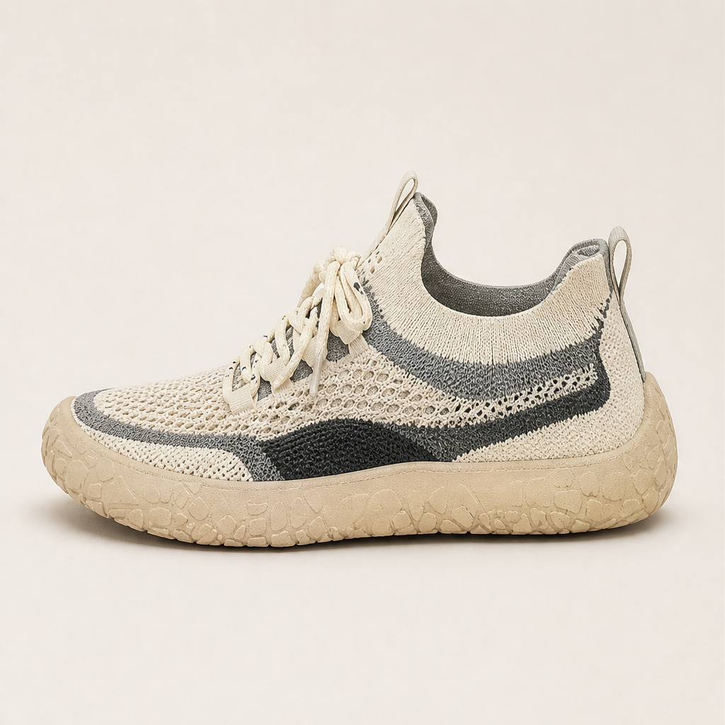 Venalia – Sneakers Traforate in Maglia Traspirante Beige
