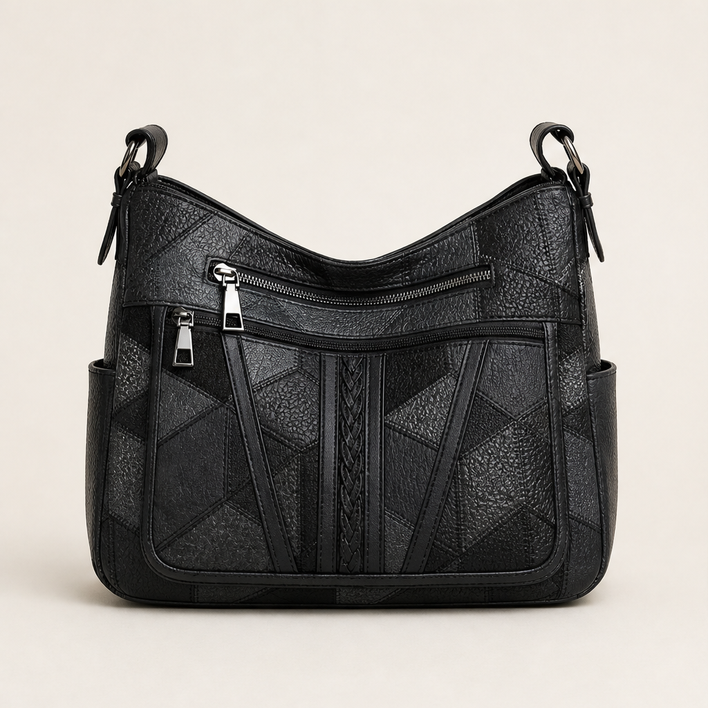 Solara – Borsa a Spalla in Pelle Mosaico Black