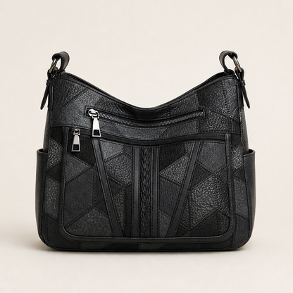 Solara – Borsa a Spalla in Pelle Mosaico Black
