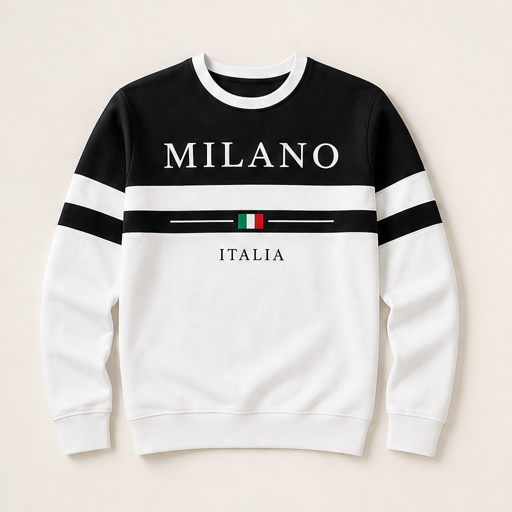 Varenzo – Felpa a Righe Contrasto Milano Italia White