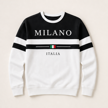 Varenzo – Felpa a Righe Contrasto Milano Italia White