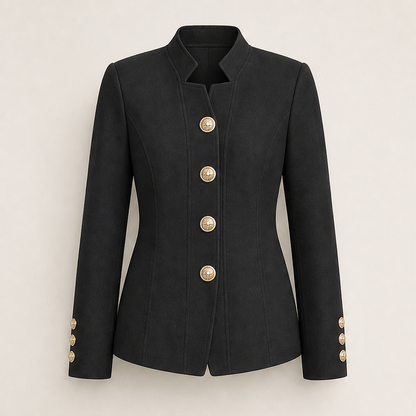 Corselia – Blazer Slim Fit con Collo alla Coreana Black
