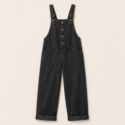 Vareloa – Salopette di Jeans Baggy con Tasche Black