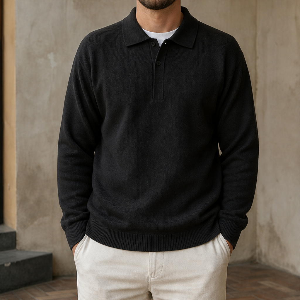 Varnoci – Polo Oversize in Maglia Black