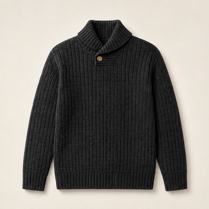 Vellara – Pullover in Maglia Testurizzata con Colletto Black