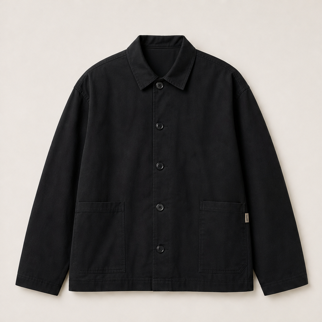 Molvera – Overshirt Workwear in Cotone Pesante Black