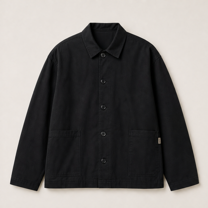 Molvera – Overshirt Workwear in Cotone Pesante Black