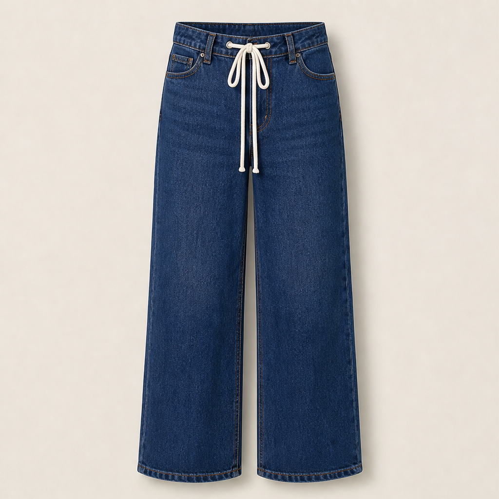 Varonza – Jeans a Gamba Larga con Coulisse Dark Wash Blue