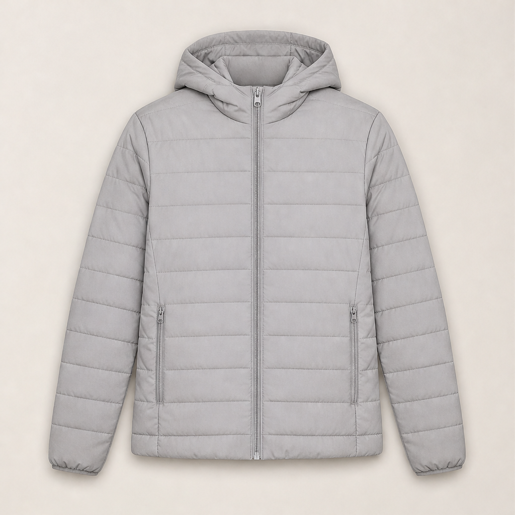 Novarin – Piumino Leggero con Cappuccio Grey