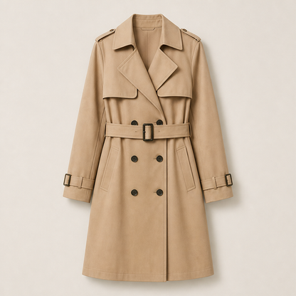 Velmora – Trench Coat Doppiopetto Midi Beige