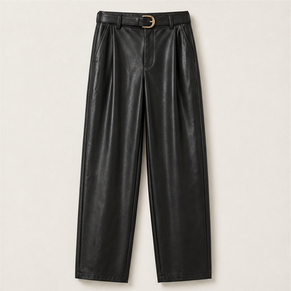 Velmora – Pantaloni Balloon in Similpelle Black