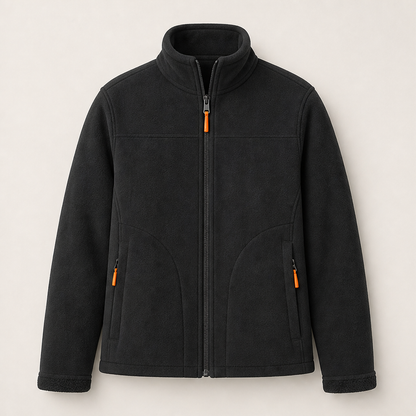 Velmora – Giacca in Pile Collo Alto Reversibile Black