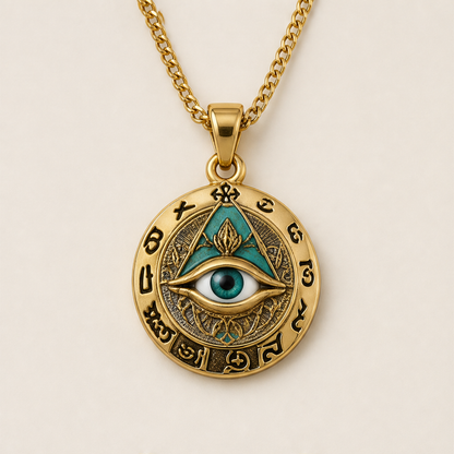 Velmyra – Collana Ciondolo Occhio Onniveggente Vintage Gold