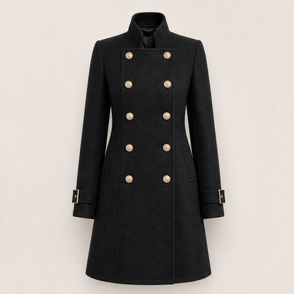 Verlano – Cappotto Doppiopetto Collo Alla Coreana Black
