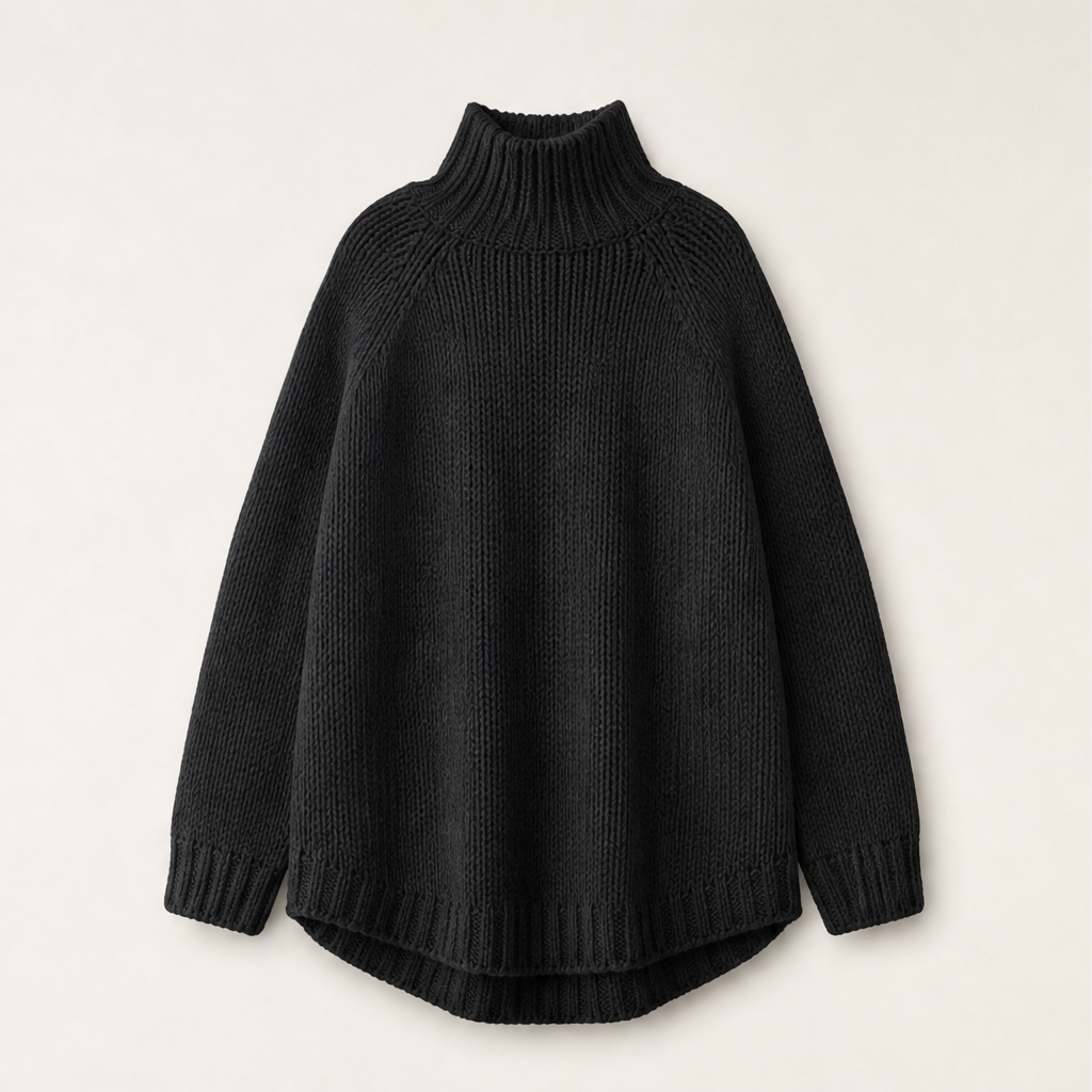 Vindalma – Maglione Dolcevita a Maniche Pipistrello Black