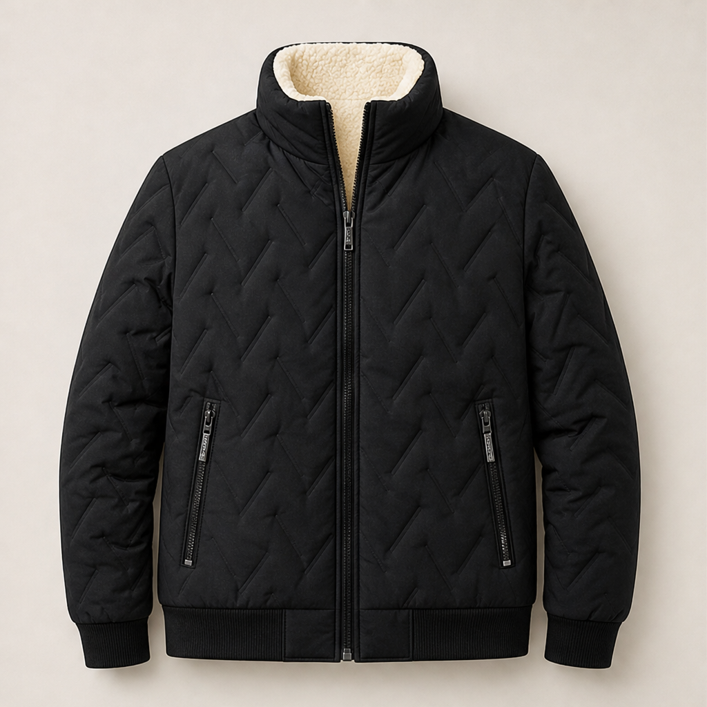 Norvalka – Giacca Trapuntata Foderata in Pile Black