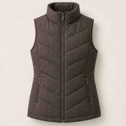 Novarina – Gilet Trapuntato Collo Alto Brown