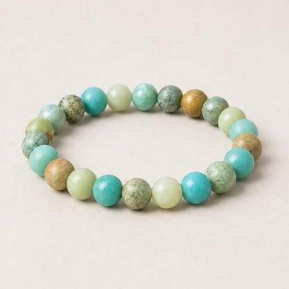 Pietrale – Bracciale Elastico in Pietre Naturali Turquoise
