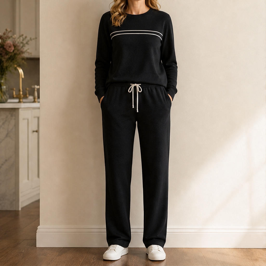 Morveil – Completo Girocollo con Coulisse Due Pezzi Black