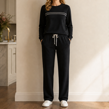 Morveil – Completo Girocollo con Coulisse Due Pezzi Black