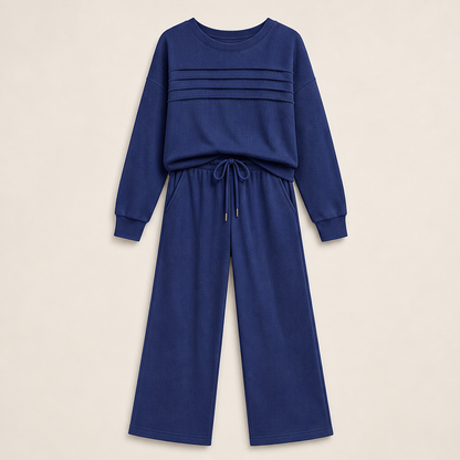 Morvenda – Girocollo Costine e Pantaloni Coulisse Navy