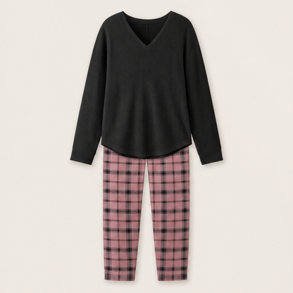 Velanoa – Completo Due Pezzi Maglia e Leggings Scozzesi Black