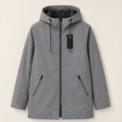 Vernisio – Giacca Lunga con Cappuccio Grey