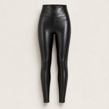 Velnora – Leggings in Ecopelle a Vita Alta Black
