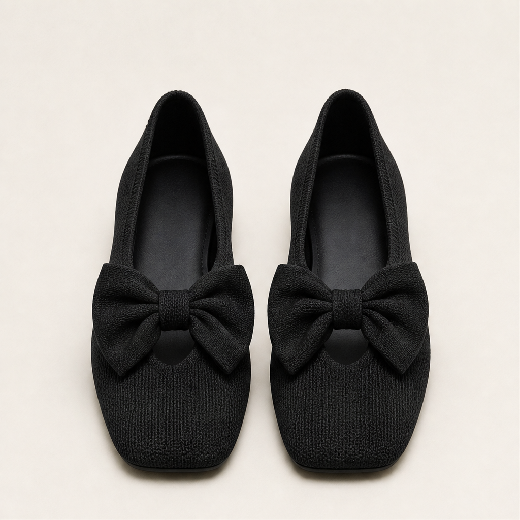 Novelletta – Ballerine in Maglia con Fiocco Black