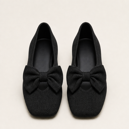 Novelletta – Ballerine in Maglia con Fiocco Black