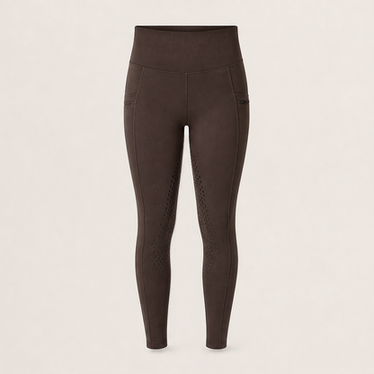 Calorra – Leggings Termici Full Seat da Equitazione Brown