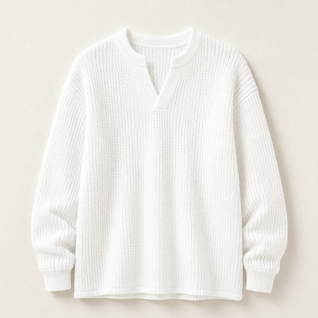 Velmara – Maglia a Vento Effetto Waffle Sovrapposto White