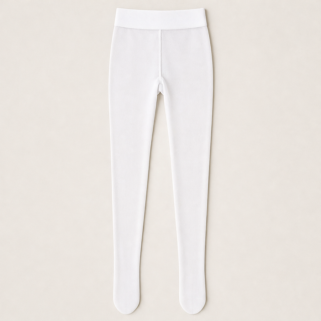 Velmora – Collant Termico Foderato in Pile White