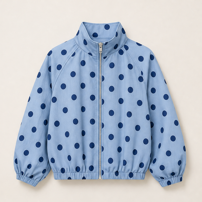 Puntessa – Giacca a Pois con Maniche a Lanterna Blue