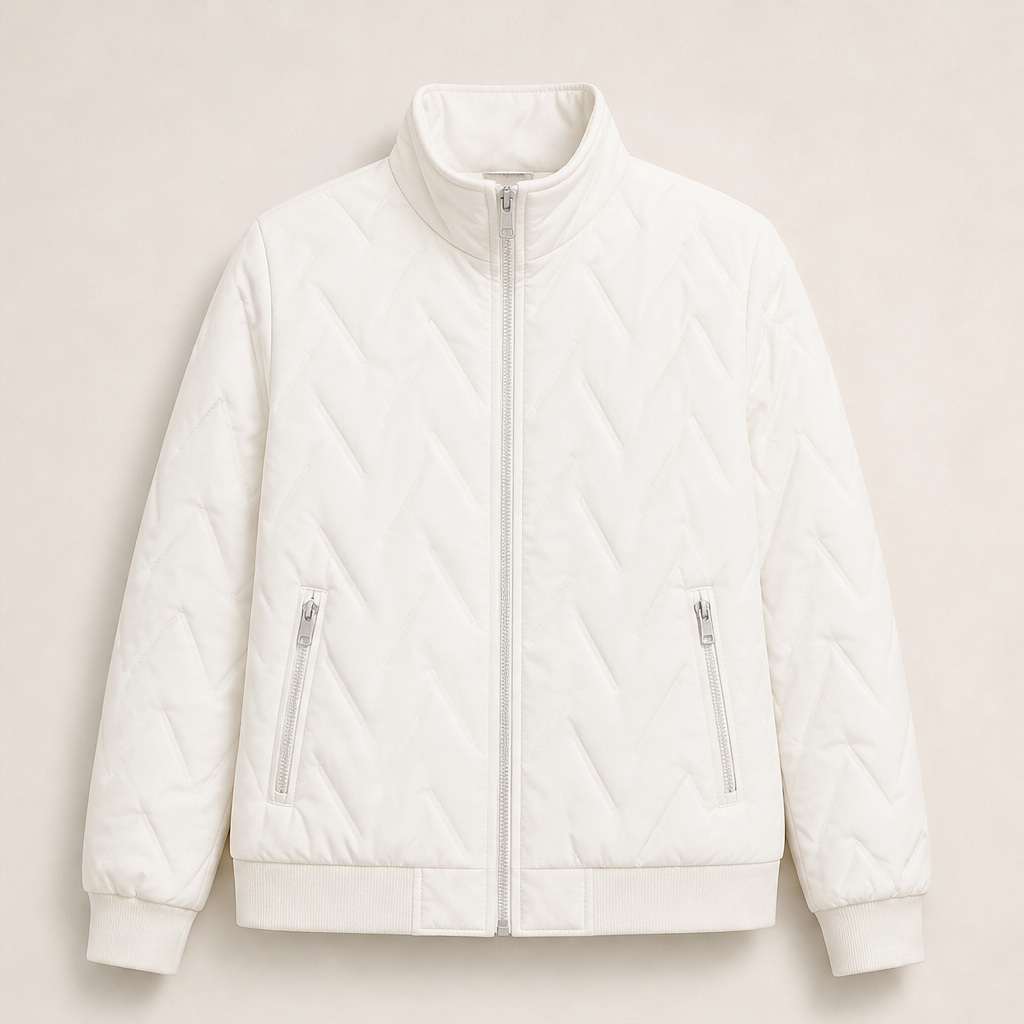 Velmora – Giacca Trapuntata Collo Alto White