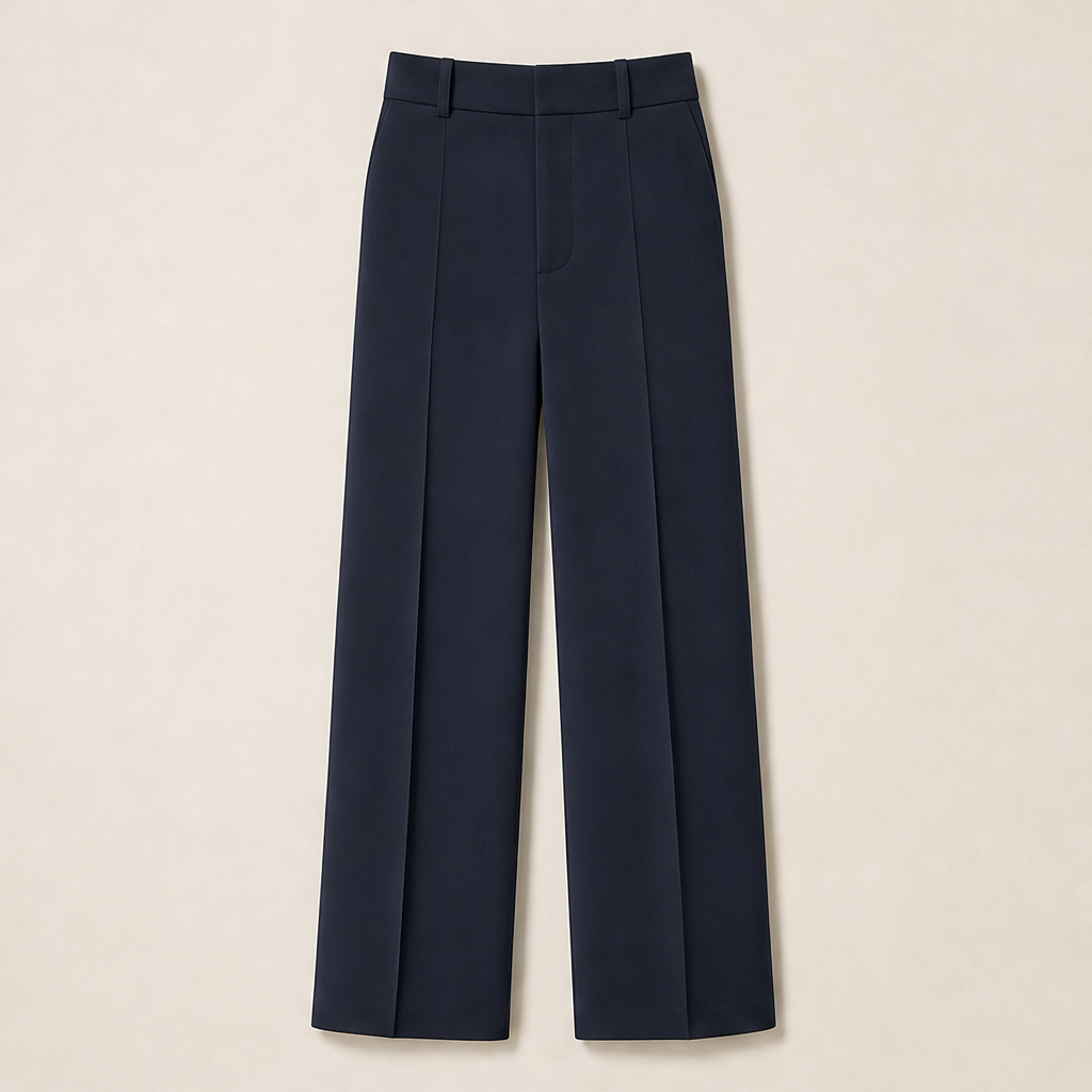 Varonne – Pantalone Relaxed in Crepe Navy