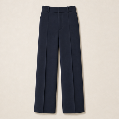 Varonne – Pantalone Relaxed in Crepe Navy