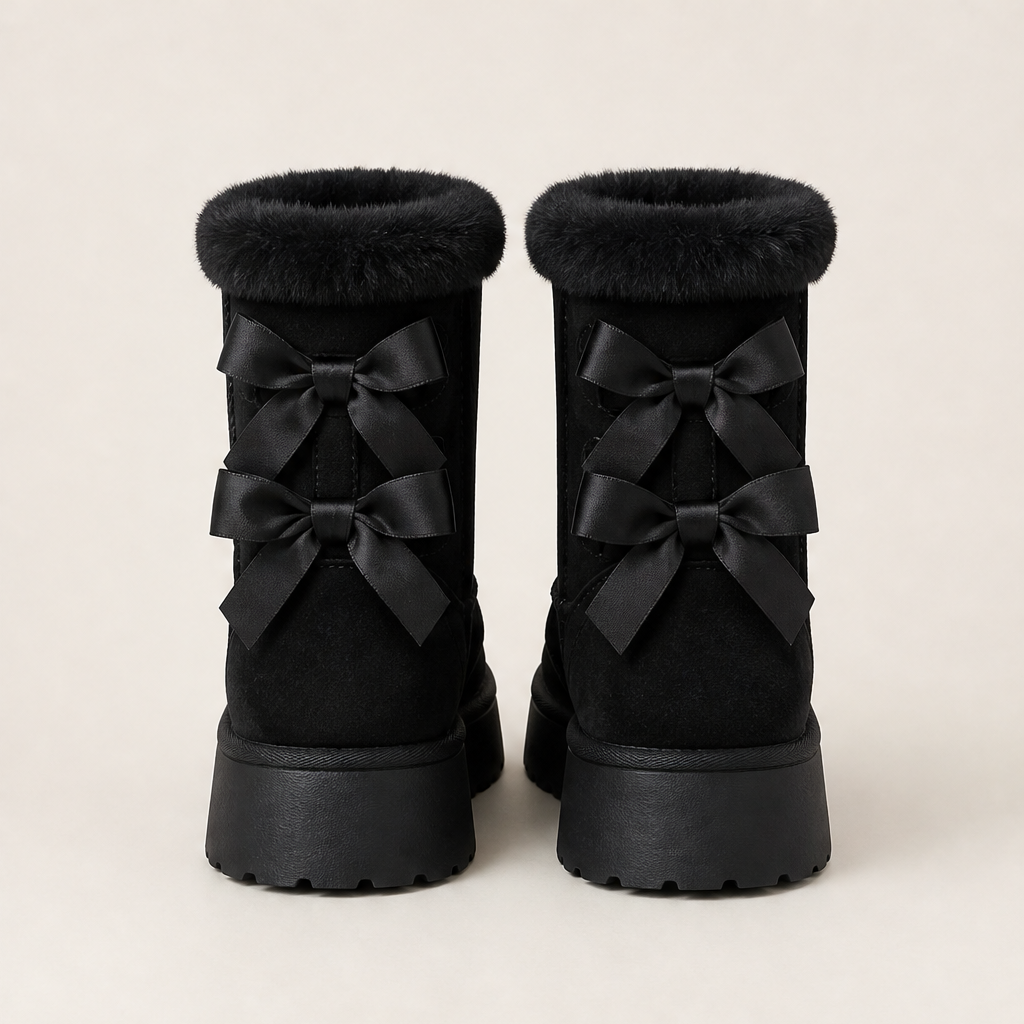 Nevalia – Stivaletti da Neve con Plateau e Fiocco Black